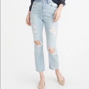 Abercrombie & Fitch Zoe natural rise ankle straight jeans size 2R